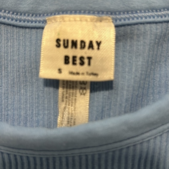 Sunday Best Blue Ribbed Tank Top - Picture 2 of 3